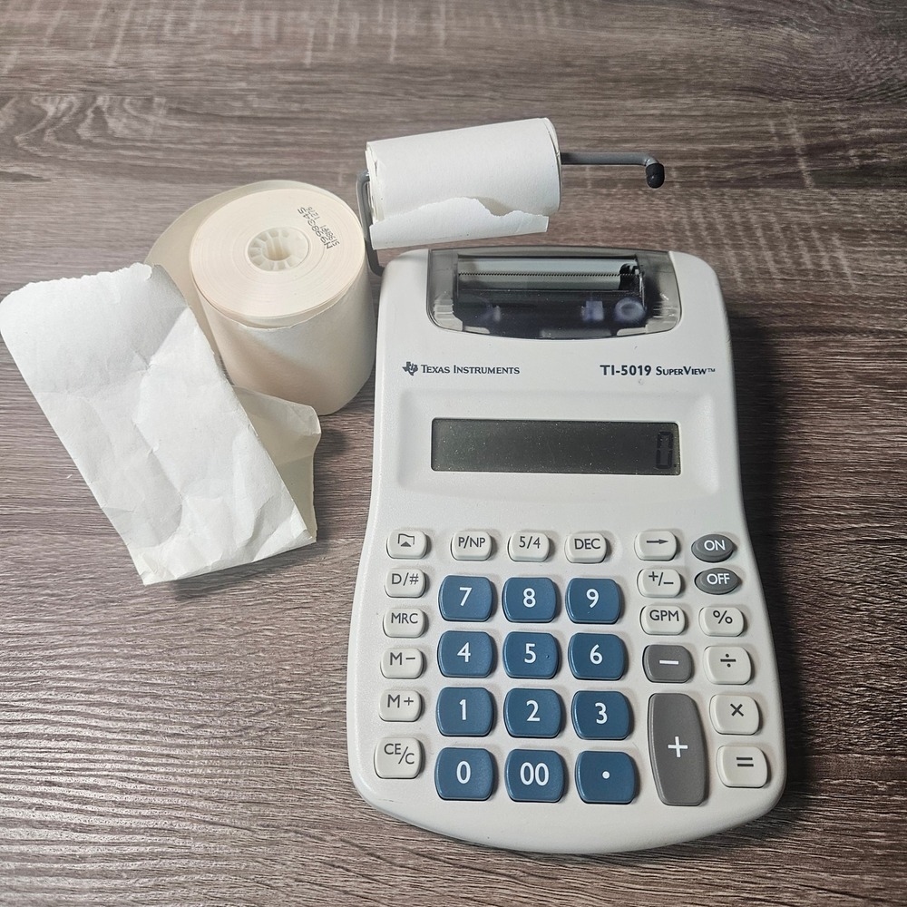 Texas Instruments TI-5019‎ SuperView Printing Calculator White Handheld 12-Digit